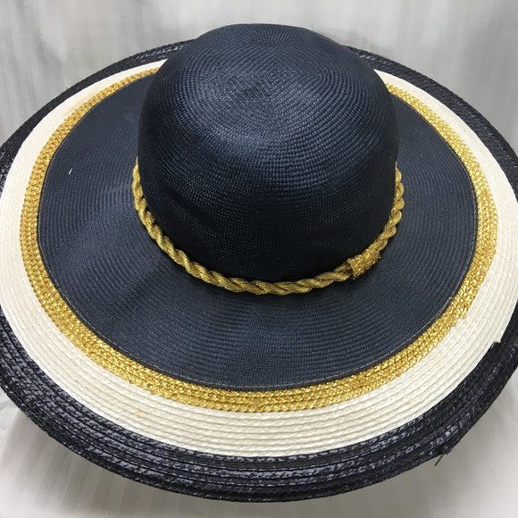 Dark Blue Mr. John Classic Straw Sun Hat